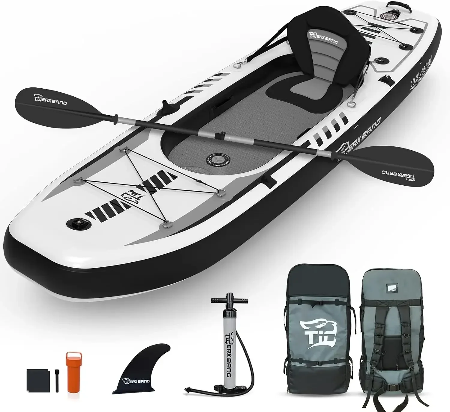 Fishing Boat Aluminum - TIGERXBANG Kayak Tiup 10,2'x35''x8'' dengan Kursi