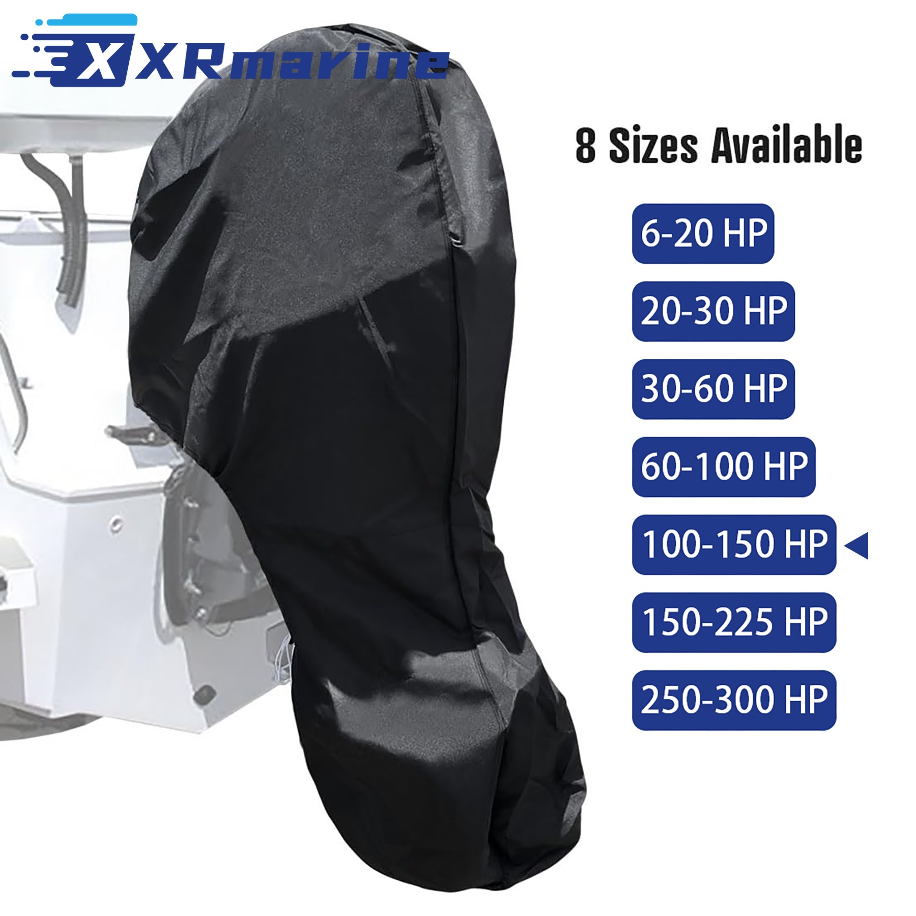 Fishing Boat Cover - Penutup Mesin Motor Luar Bodi HITAM