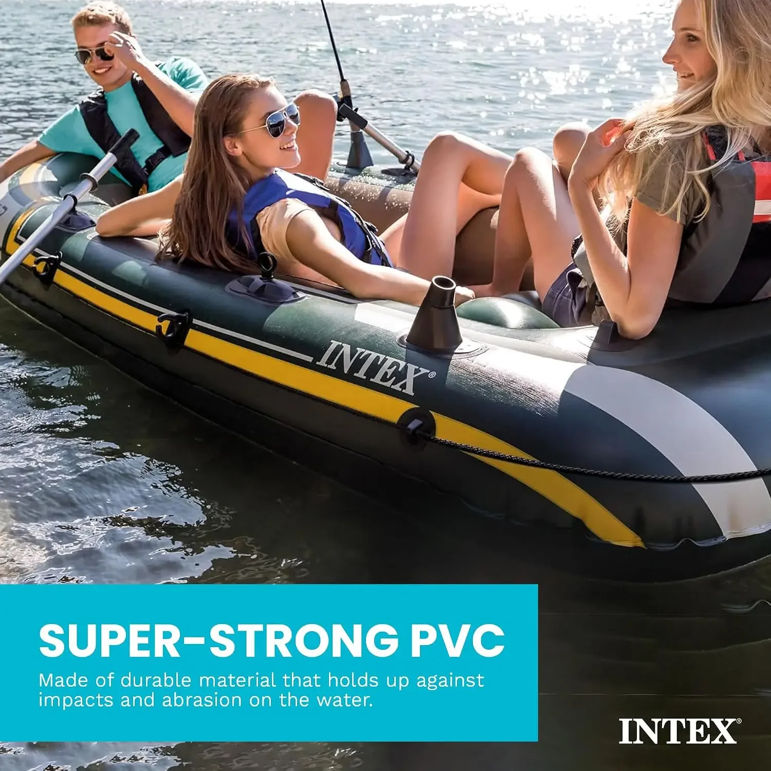 Set Perahu Tiup INTEX 66332EP  - Fishing Boat Aluminum ulasan dan harga